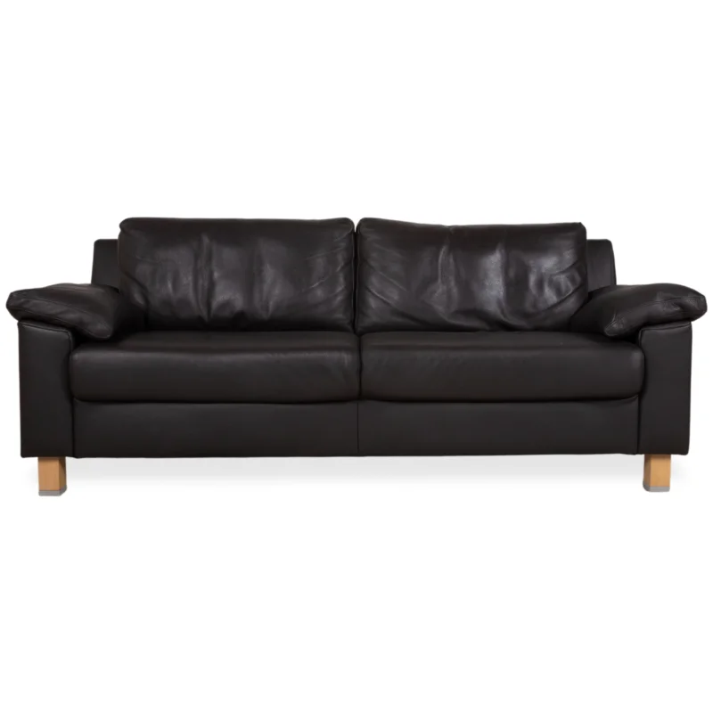 Ewald Schillig Leder Dunkelbraun Braun Dreisitzer Schwarz Sofa Couch