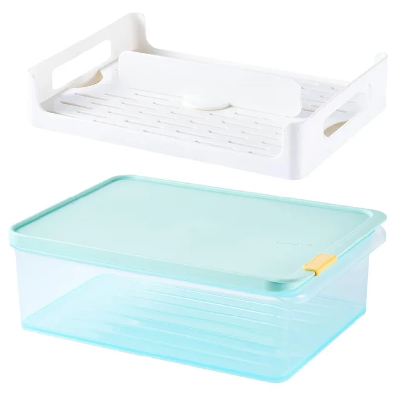 LocknLock Freezer Fit Vorratsdose 3,5 L mit Teiler und Drainplatte - Frischhaltedose, Gefriergeeignet
