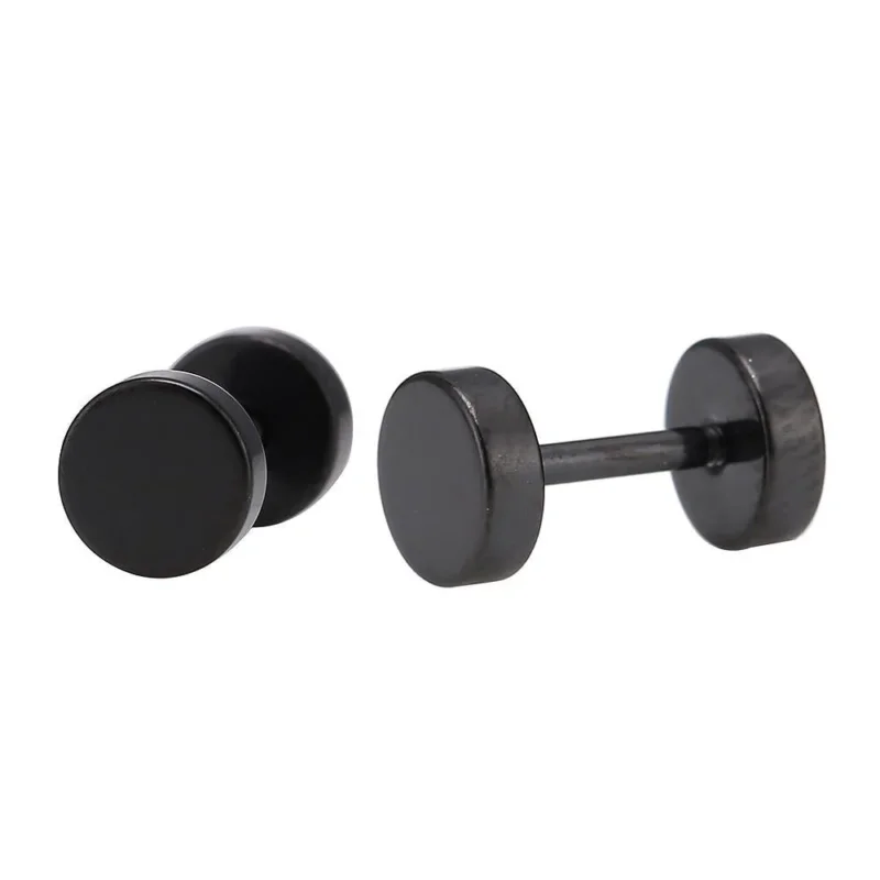 Fake Piercing Expander schwarz Ø 5 mm Edelstahl Schraubverschluss - chic - net.de