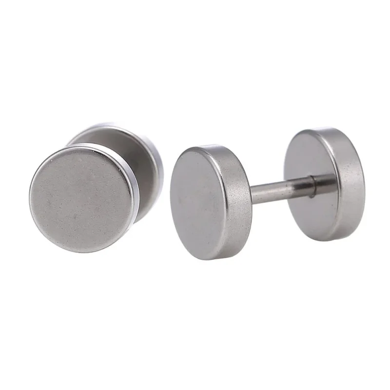 Fake Piercing Expander silberfarben Ø 7 mm Edelstahl Schraubverschluss - chic - net.de