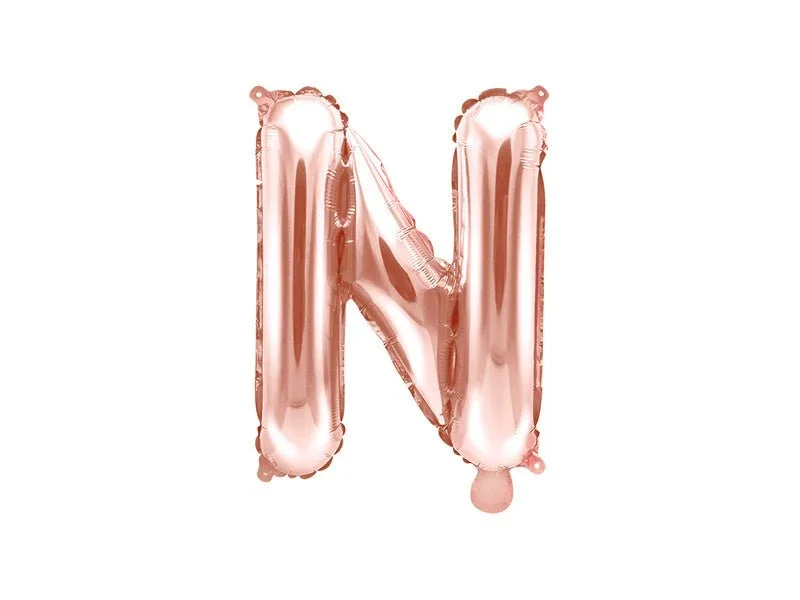 Folie Ballon Letter N Rose Goud Leeg 35cm van Partydeco koop je bij Partywinkel