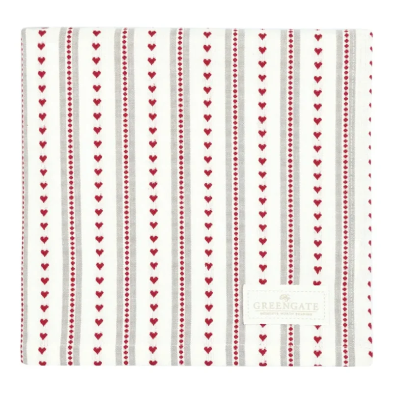 GreenGate - Esther Tischdecke rot gewebt 100x100cm