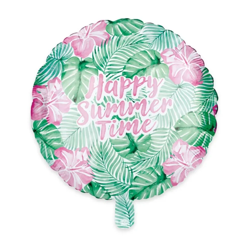 Groen Roze Helium Ballon Happy Summer Time 45cm van WeFiesta koop je bij Partywinkel