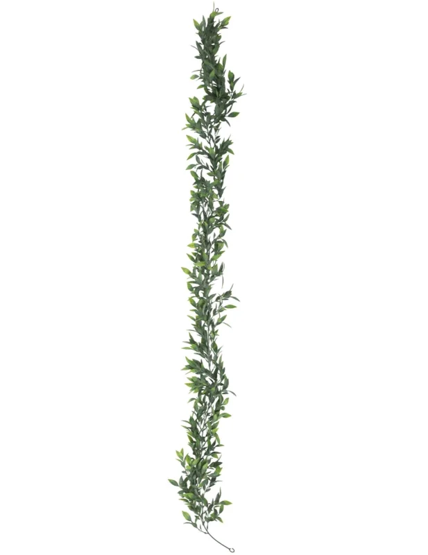 Guirlande feuilles de saule pleureur pour décoration de table verte
