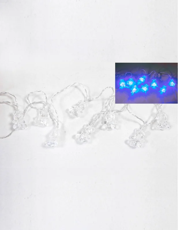 Guirlande lumineuse oursons pour décoration bleu ciel à 10 LED