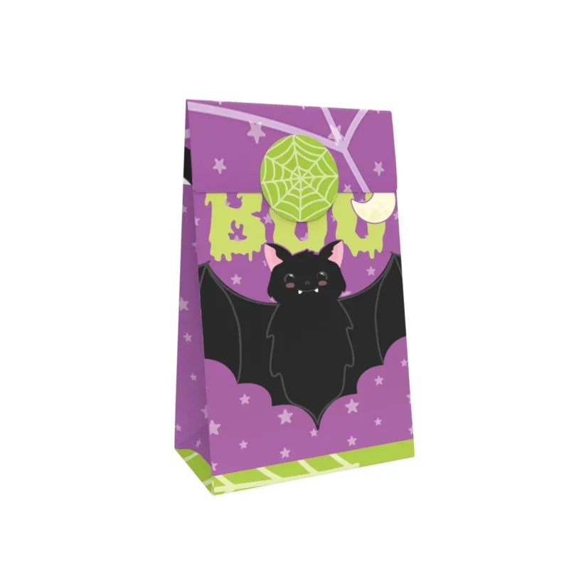 Halloween Uitdeelzakjes Paars Boo 10st van VDV Benefit koop je bij Partywinkel