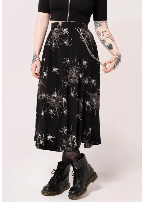 Hell Bunny Grungy Spider 80's Rock Schwarz
