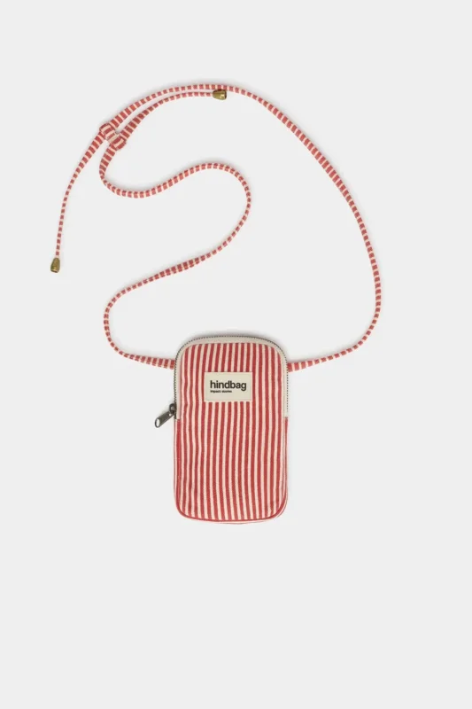 Hindbag - BILL Handytasche • Feine Streifen Rot - ROSA ECK