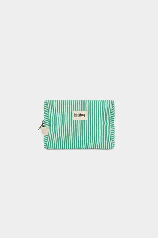 Hindbag - LEON Kulturbeutel • Feine Streifen Grün - ROSA ECK