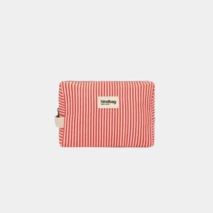 Hindbag - LEON Kulturbeutel • Feine Streifen Rot - ROSA ECK