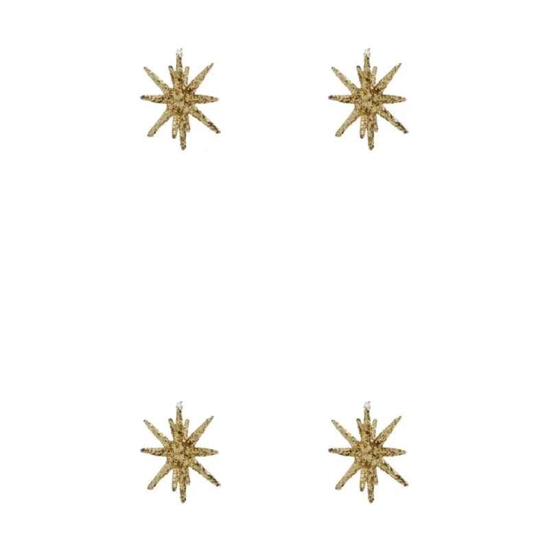 House Doctor Ornamente 4er Set SPIKE KLEIN braun glitzer | Ø 7,5 cm - Sir Henrys