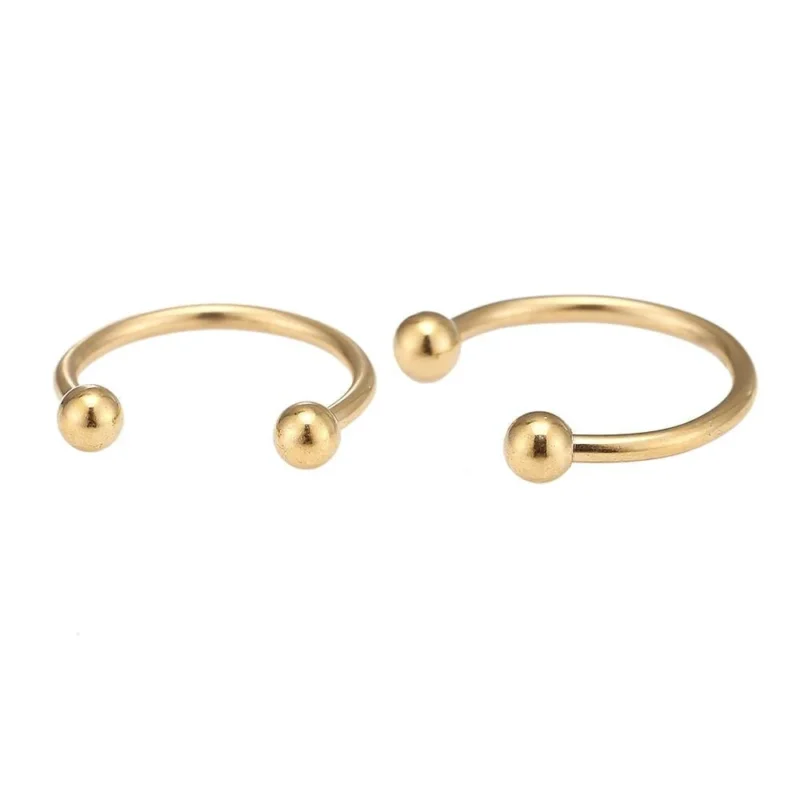 Hufeisen Piercing Circular Barbell Piercing groß mit Kugeln in goldener Farbe Edelstahl - chic - net.de