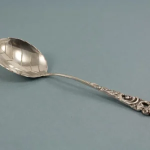 Sahnelöffel, 800er Silber mit Rose, Jugendstil