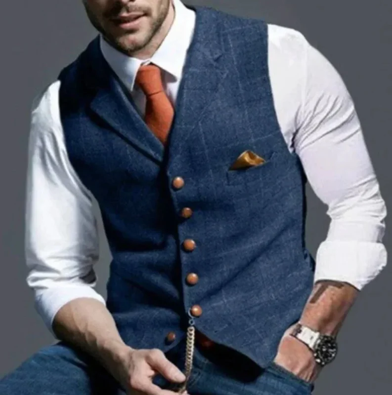 Eleganter Herrenweste im Slim Fit mit Sechs-Knopf-Verschluss