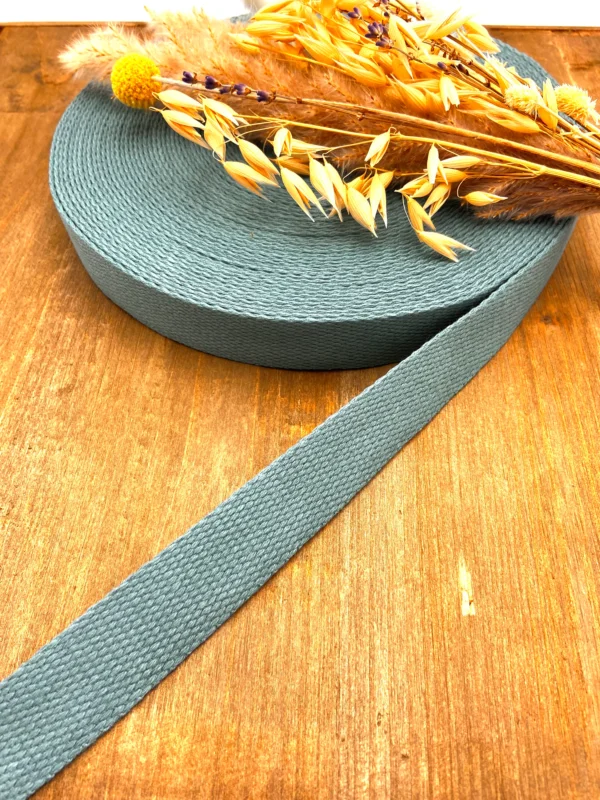 0,5 m Gurtband Nebelgrün 2,5 cm (Cotton)