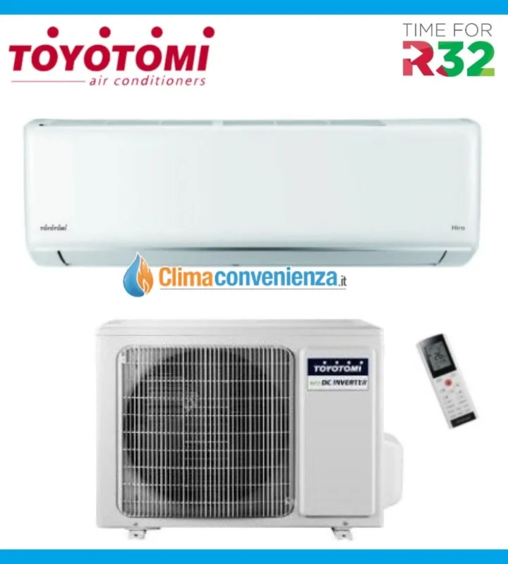 climatizzatore condizionatore toyotomi inverter serie hiro 9000 btu r 32 wi fi incluso classe a__ a___