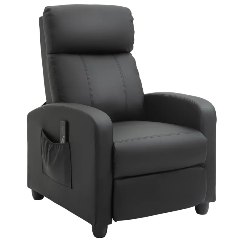 easycomfort easycomfort poltrona relax massaggiante con telecomando e 8 programmi reclinazione e poggiapiedi 68x88x98cm nero