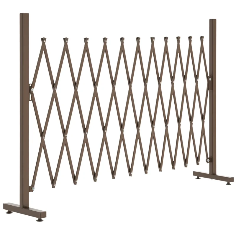 easycomfort easycomfort recinzione per giardino a larghezza regolabile in metallo e alluminio 300x31x103 5 cm marrone scuro