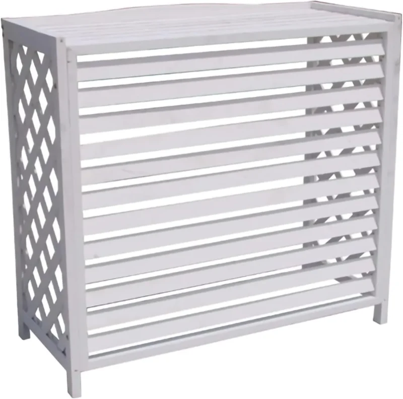 no brand copertura copri unita esterna condizionatore in legno bianco 86x50x85