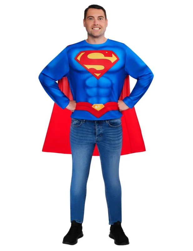 Kit top et cape Superman™ pour adulte bleu et rouge
