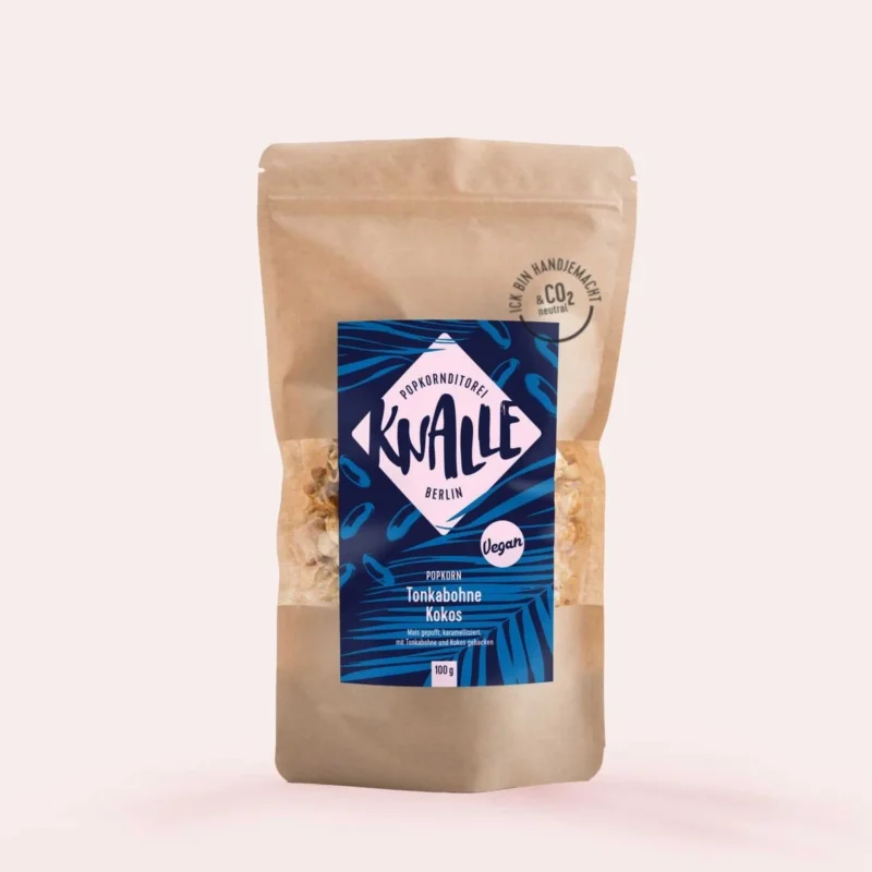 Knalle Popcorn - Veganes Popcorn (100 g) | Tonkabohne Kokos - ROSA ECK - , ,