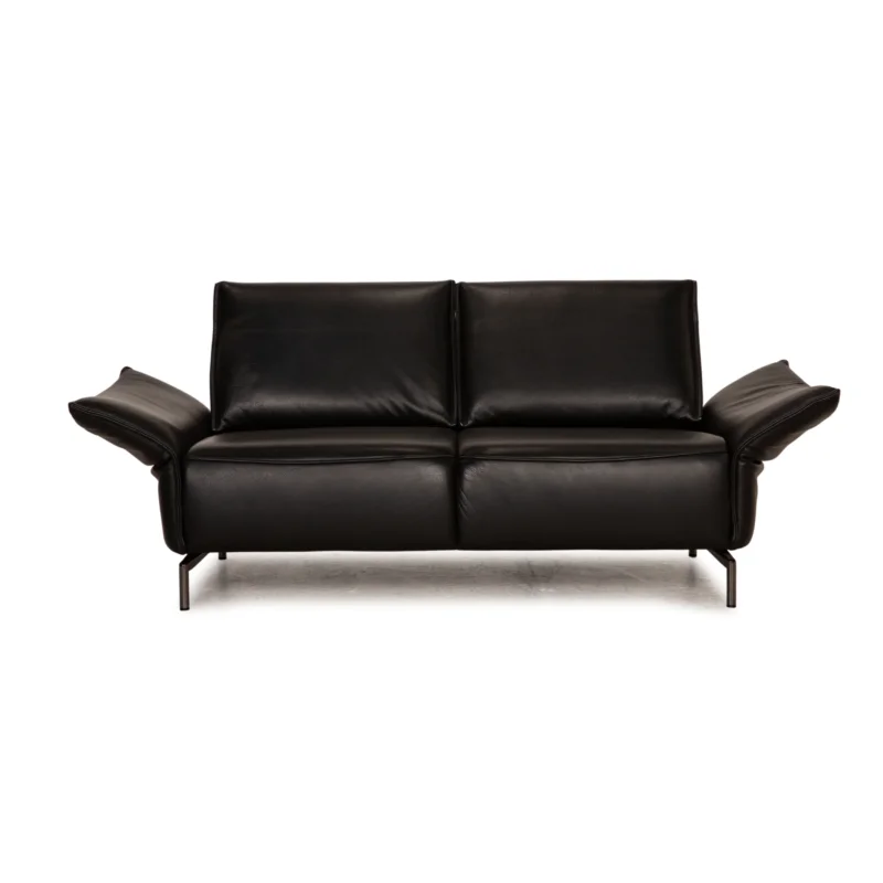 Koinor Vanda Leder Sofa Schwarz Zweisitzer Couch Funktion