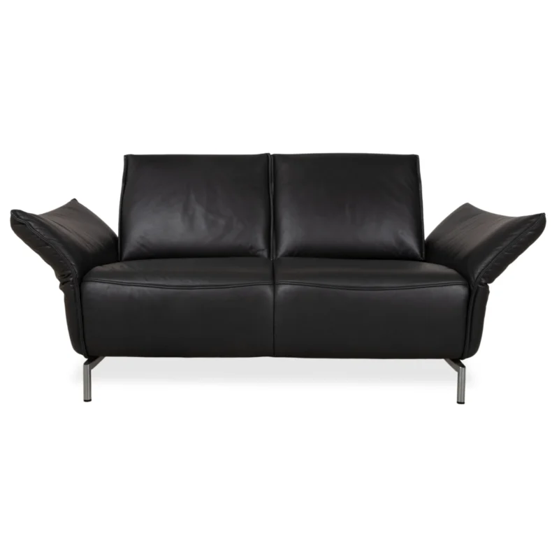 Koinor Vanda Zweisitzer Leder Sofa Anthrazit Couch manuelle Funktion
