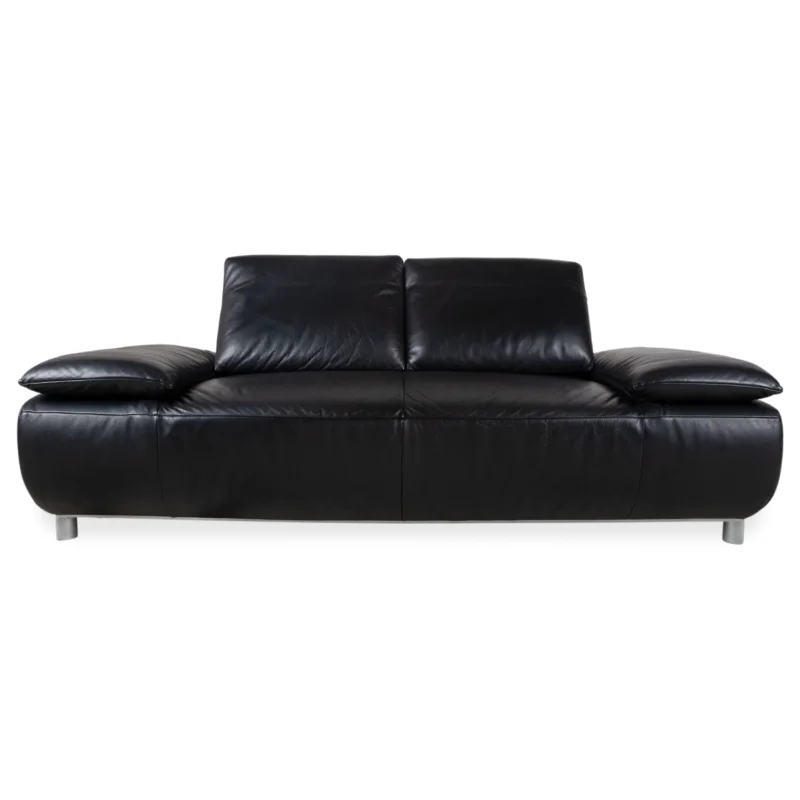 Koinor Volare Zweisitzer Leder Sofa Schwarz Couch manuelle Funktion