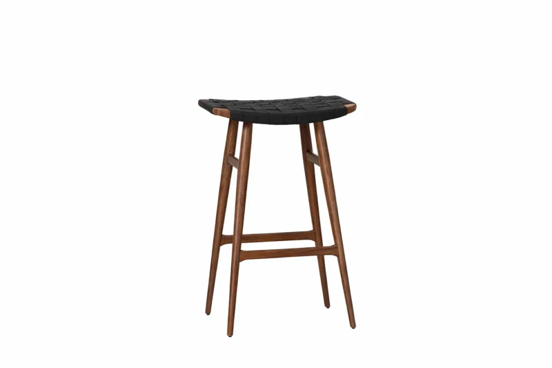 Freja Barhocker, Walnuss, leather stripe von Stellar Works