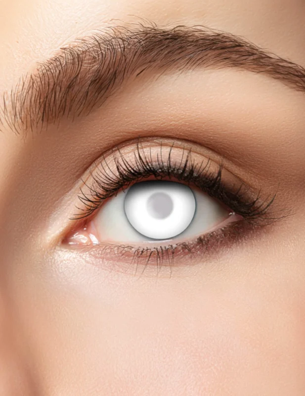 Lentilles de zombie pour adulte blanches semi opaques