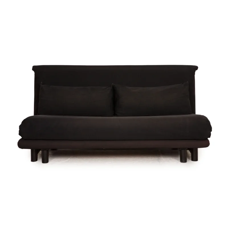 Ligne Roset Multy Stoff Sofa Schwarz Dreisitzer Couch Funktion Schlaffunktion