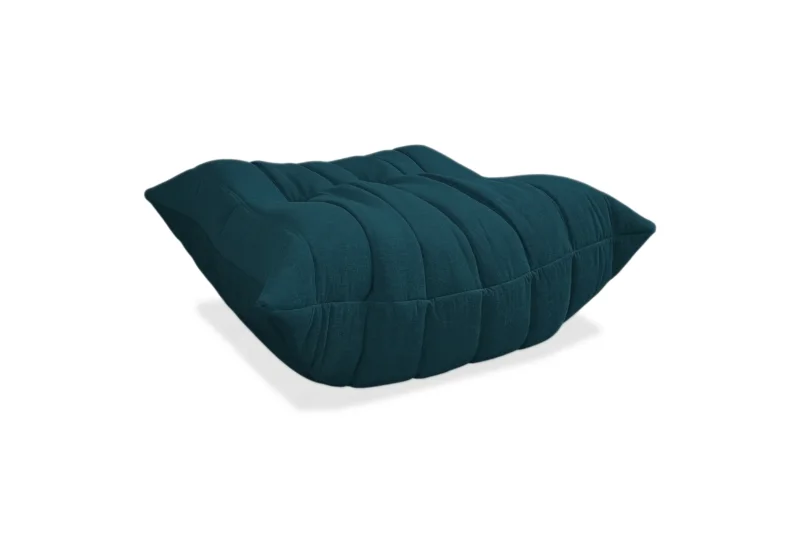 Ligne Roset Togo Stoff Hocker Blau Petrol Neubezug