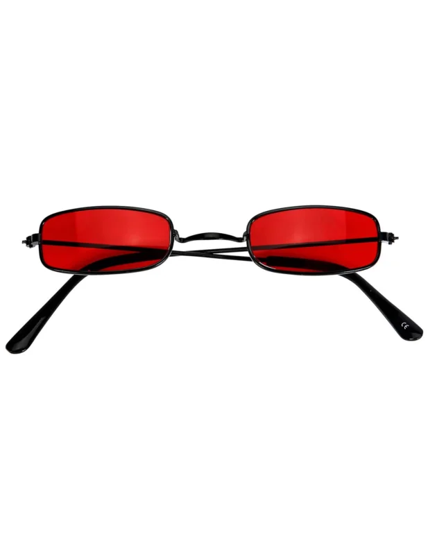 Lunettes de vampire pour adulte rouges avec monture noire