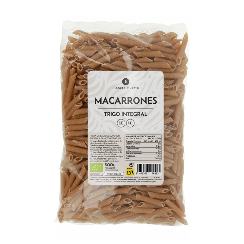 Makkaroni aus Vollkorn ECO Planeta Huerto 500gr