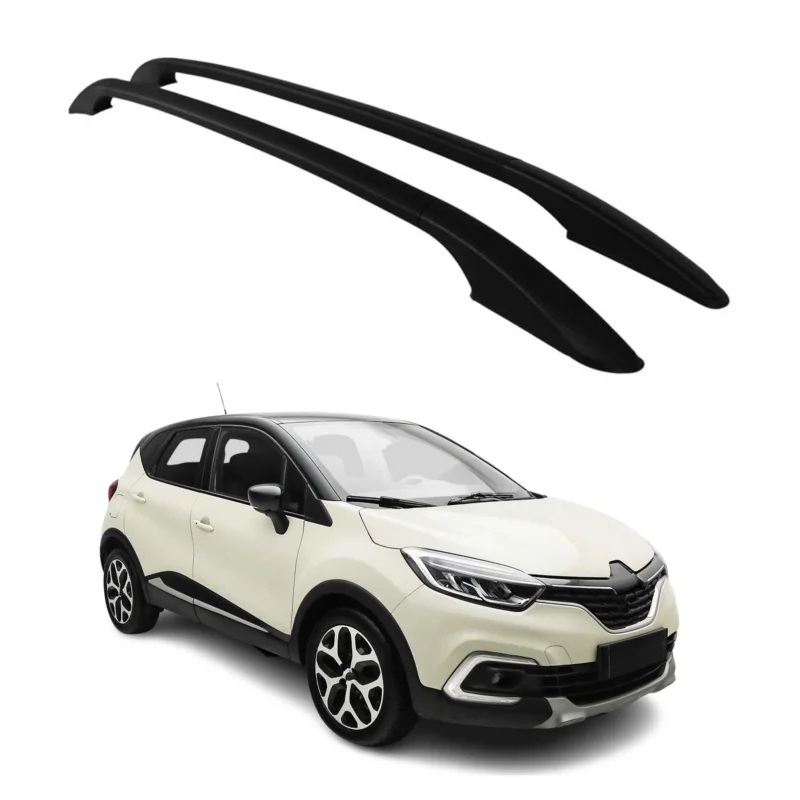 Dachreling Relingträger für Renault Captur I 2013-2019 Aluminium Schwarz 2x