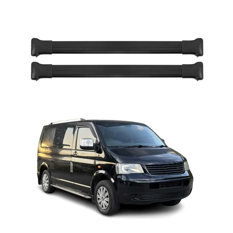 Dachträger für VW T5 T6 6.1 Transporter Multivan Caravelle 2003-2024 Schwarz Alu