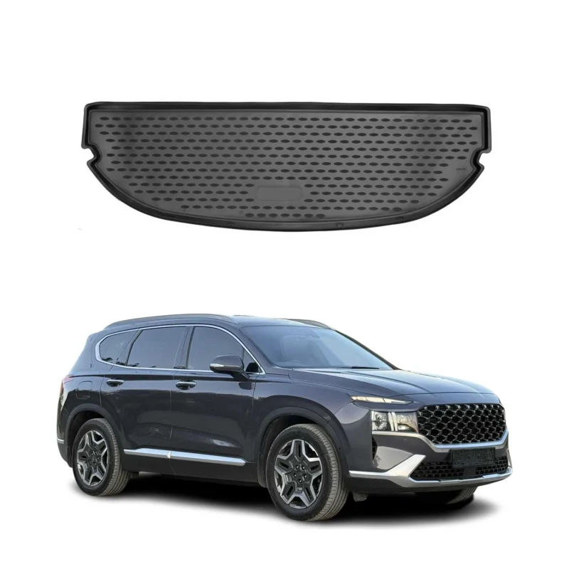 Kofferraummatte Kofferraumwanne für Hyundai Santa Fe 2021-2023 7-Sitzer Gummi