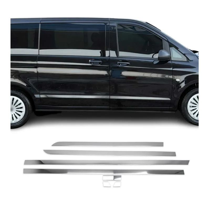 Seitentürleiste Türschutz Chrom für Mercedes Vito W447 2014-2026 L1 L2 Kurzer 7x
