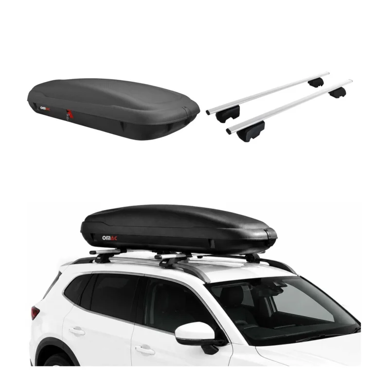 Carbonlook Dachbox 400L + Dachträger Hyundai Tucson III 2016-2021 Silber