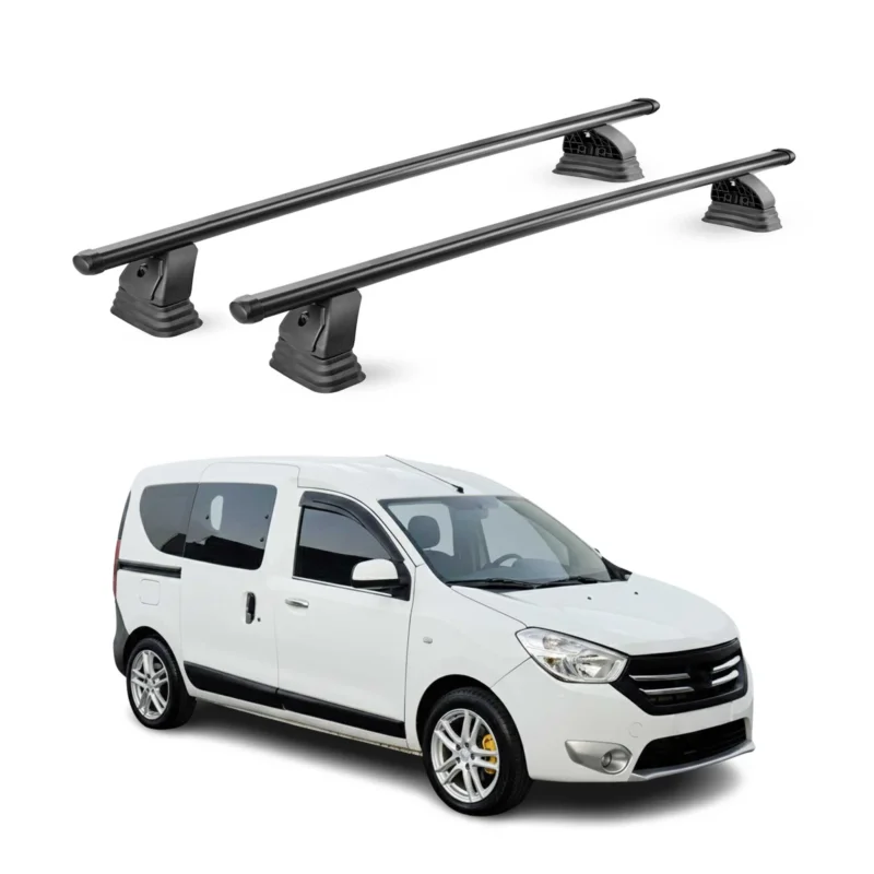 Stahl Dachträger für Dacia Dokker 2012-2021 TÜV Abschließbar 75 kg 2tlg Schwarz