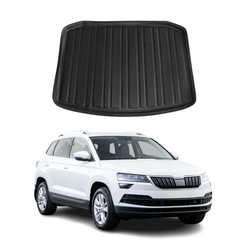 Kofferraumwanne Laderaumwanne für Skoda Karoq 2017-2026 Gummi TPE Schwarz