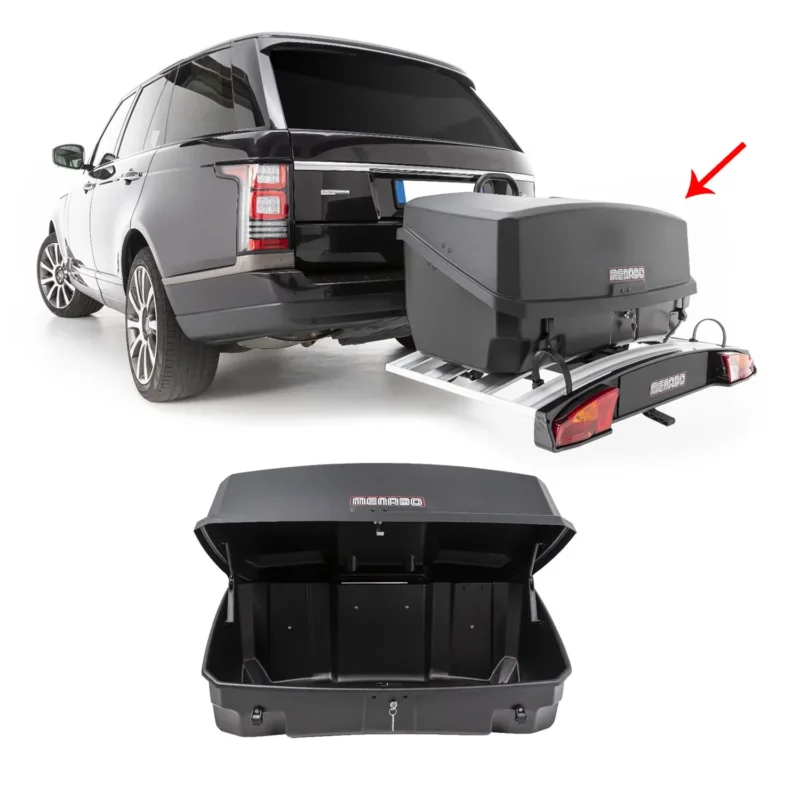 Menabo Heckträger Heckbox Transportbox Heckkoffer Auto Box Schwarz Mizar 300L
