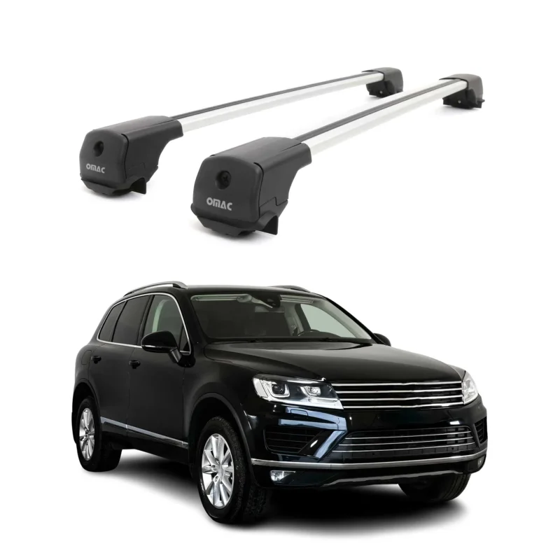 Dachträger Grundträger für VW Touareg II 2010-2018 Aluminium 75kg Grau 2tlg
