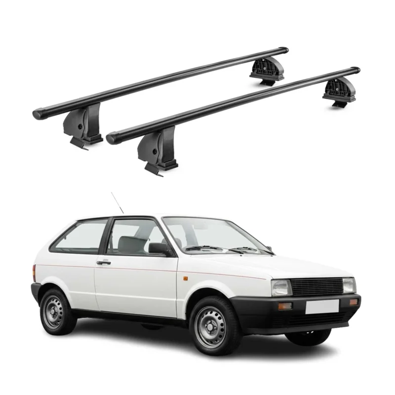 Stahl Dachträger für Seat Ibiza I 1984-1993 TÜV Abschließbar 75 kg 2tlg Schwarz