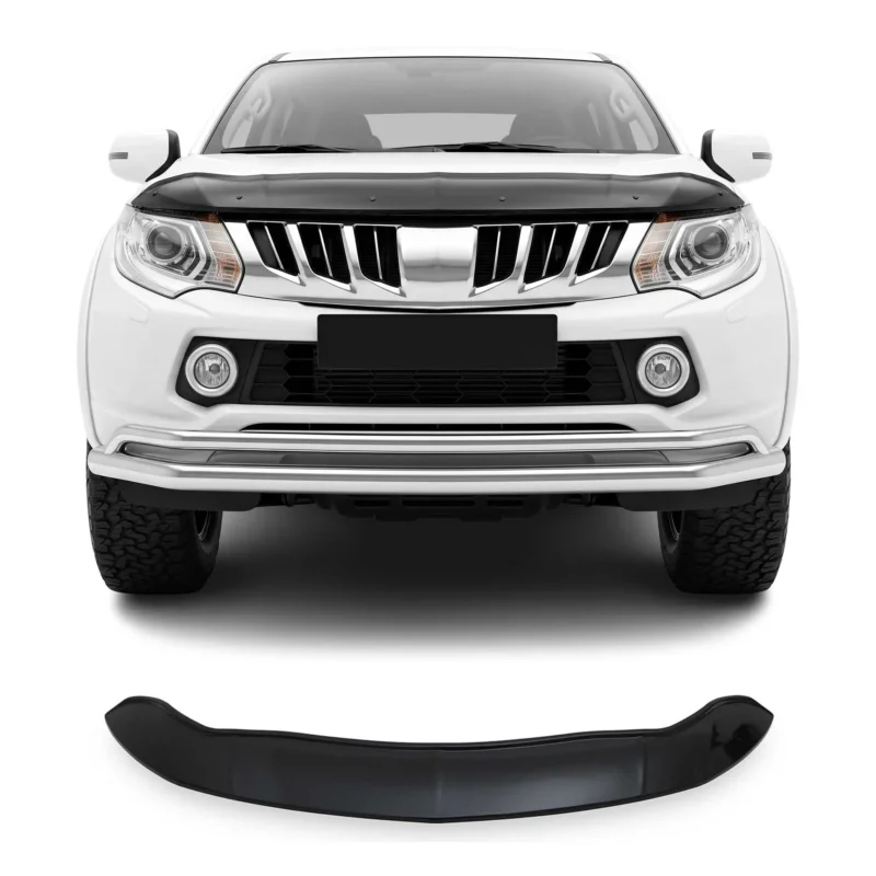 Motorhaube Deflektor Insektenschutz für Mitsubishi L200 2015-2020 Dunkel