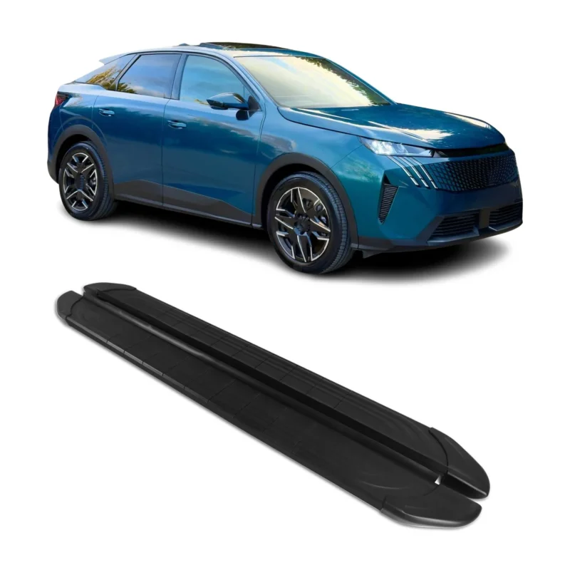 Trittbretter Seitenschweller für Opel Crossland X 2017-2020 Schwarz Aluminium
