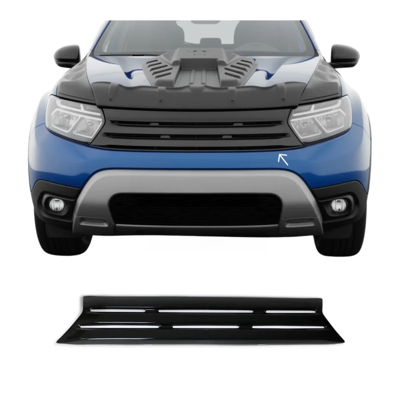 Kühlergrill Leisten Grillleisten für Dacia Duster mk2 2018-2024 ABS Schwarz