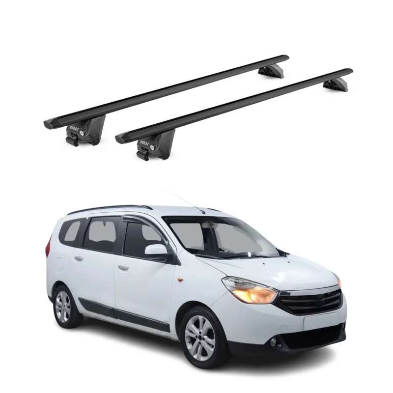 Dachträger Grundtäger für Dacia Lodgy 2012-22 100kg Aluminium Schwarz 2 tlg ABE