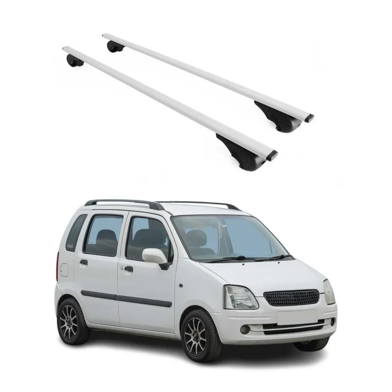 Dachträger Grundträger für Opel Agila 2000-2007 75kg Stahl Silber 2 tlg