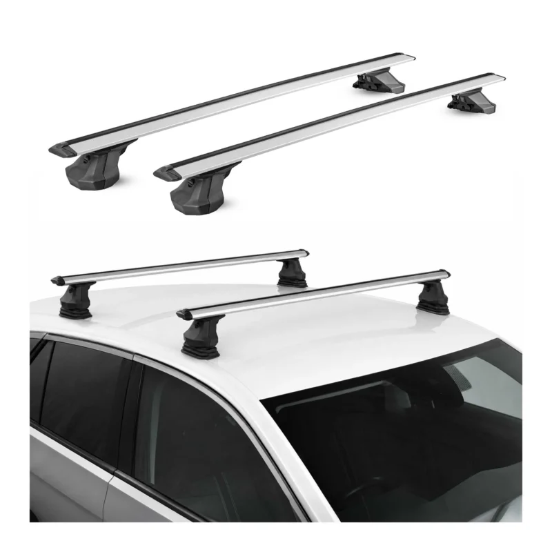 Dachträger Querträger für Peugeot 207 2006-14 Aluminium 2 Stück 75 kg TÜV Silber